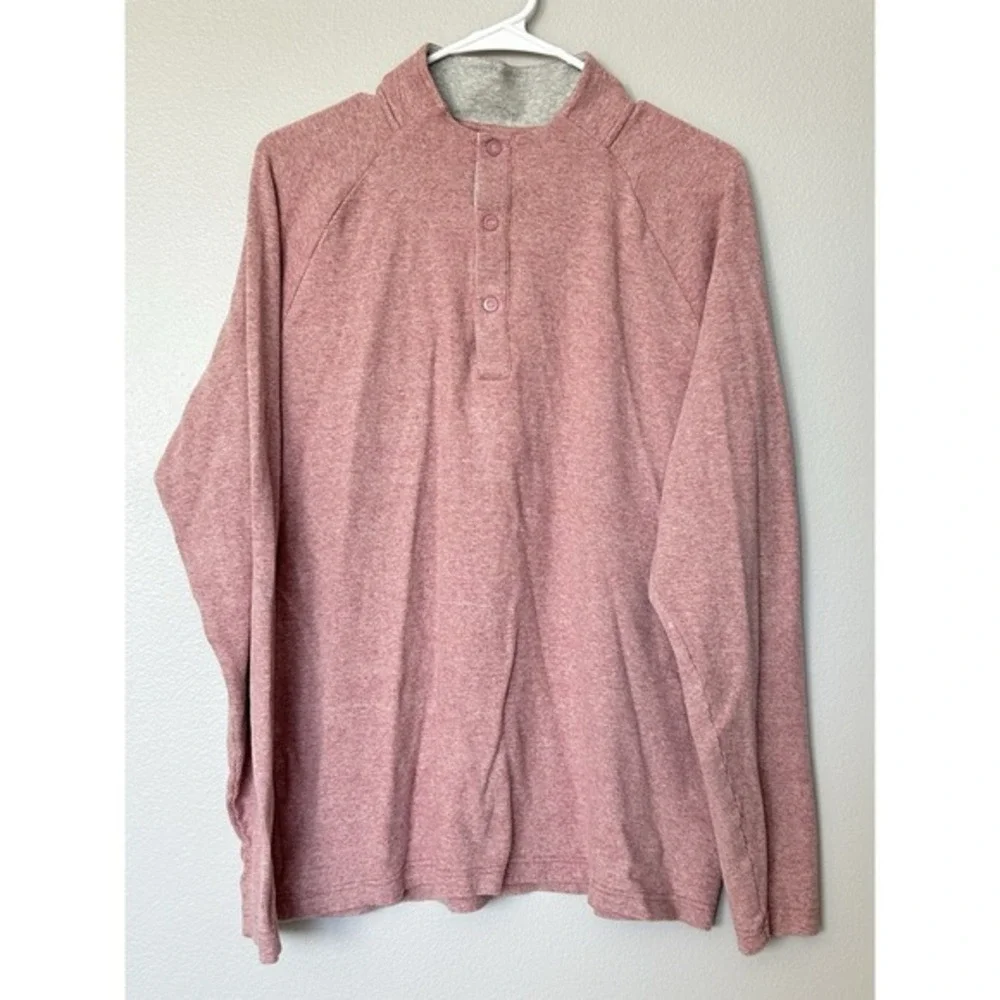 JOHNNIE-O MEN'S WHALING LIGHT HENLEY PULLOVER SWEATER Malibu Red Large Work Golf